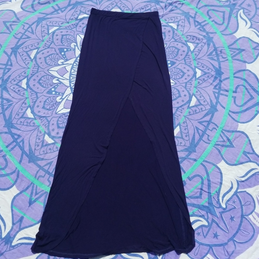 NWOT Tobi Navy Wrap Maxi Skirt